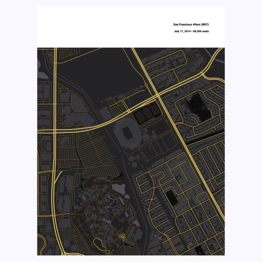 San Francisco 49ers Stadium Poster - Street Map 1