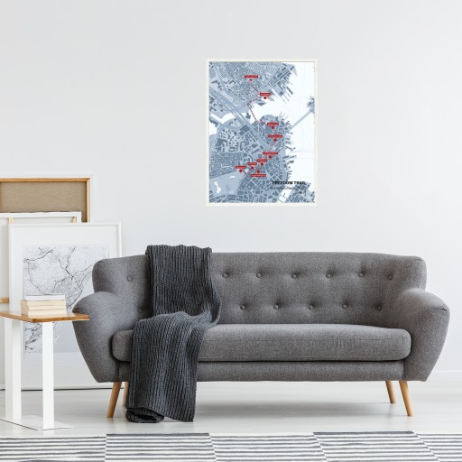 Boston Freedom Trail Map Poster - Route Map 4