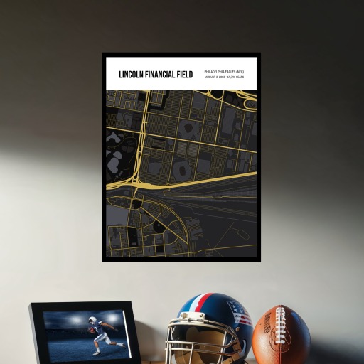 Philadelphia Eagles Stadium Poster - Street Map 3