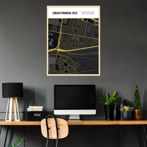 Philadelphia Eagles Stadium Poster - Street Map 4