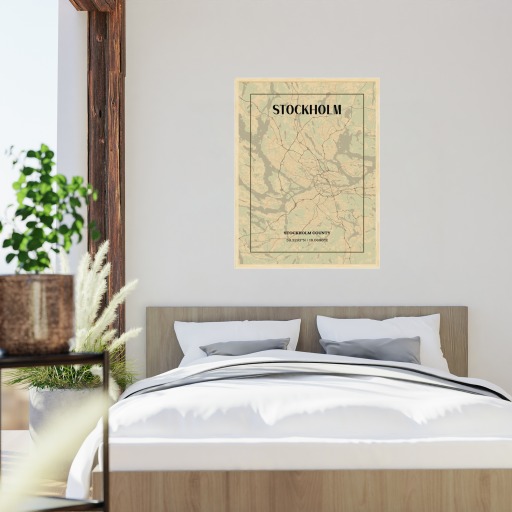 Stockholm in Vintage Poster - Street Map 6
