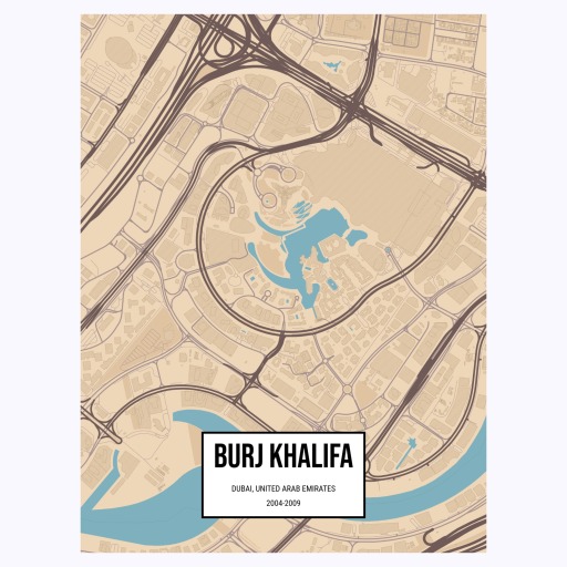 Burj Khalifa Poster - Street Map 1