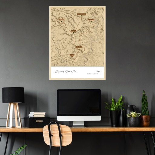Our Trip to Canyonlands National Park Poster - Topo Map 4