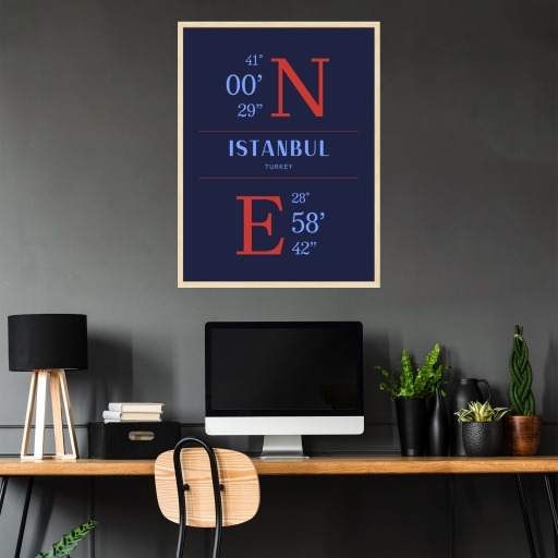 Istanbul Coordinates Poster 3