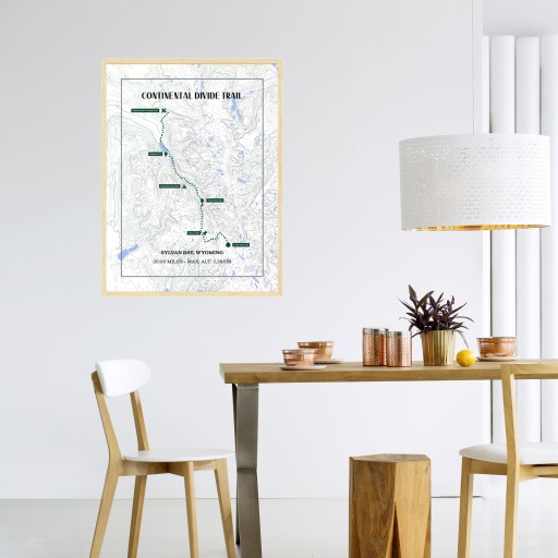Continental Divide Trail Hiking Trip Poster - Route Map 3