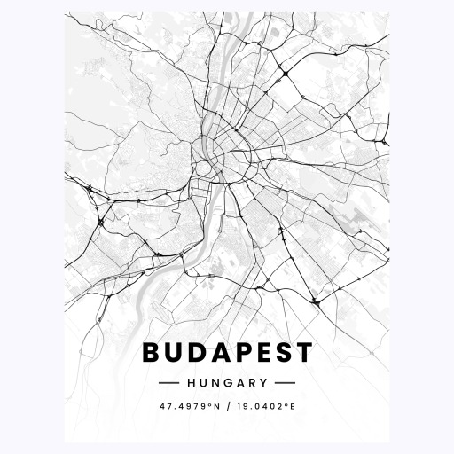 Budapest in Light Poster - Street Map 1