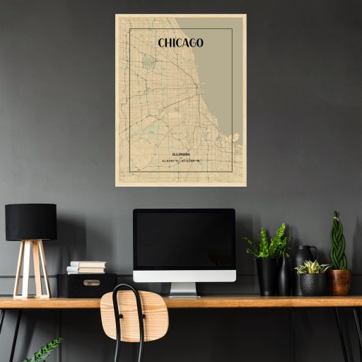 Chicago in Vintage Poster - Street Map 4
