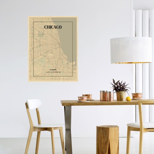 Chicago in Vintage Poster - Street Map 5