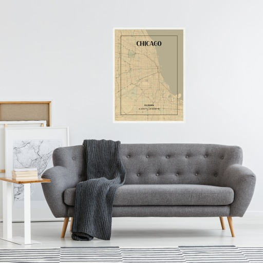 Chicago in Vintage Poster - Street Map 6