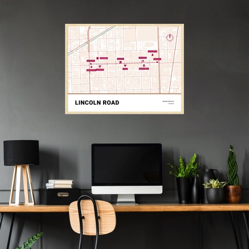 Lincoln Road Poster - Street Map 2