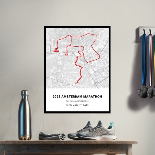2023 Amsterdam Marathon Poster - Route Map 4