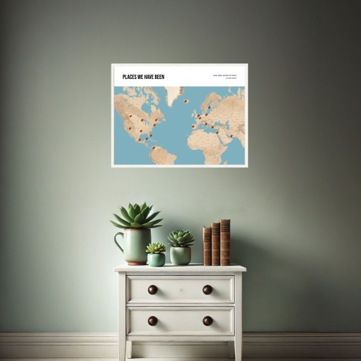 Places We Have Been Poster- Terrain Map 3