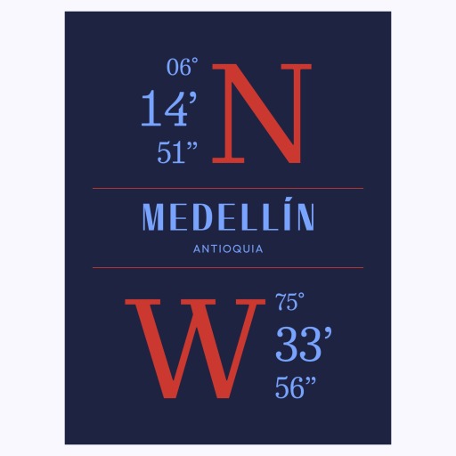 Medellin Coordinates Poster 1