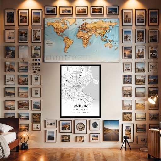 Dublin in Light Poster - Street Map 2