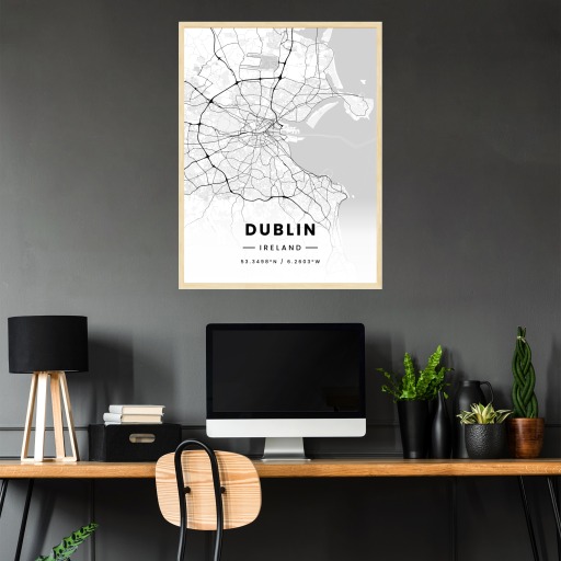 Dublin in Light Poster - Street Map 3