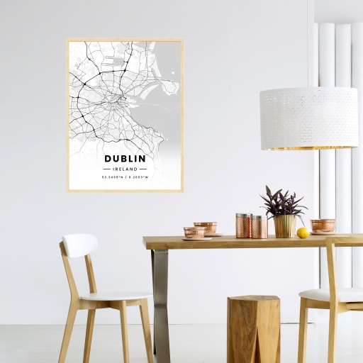 Dublin in Light Poster - Street Map 4