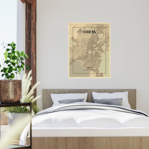 Athens in Vintage Poster - Street Map 6