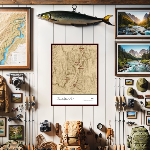 Our Trip to Zion National Park Poster - Topo Map 2