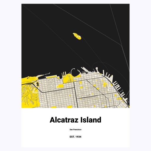 Alcatraz Poster - Street Map 1