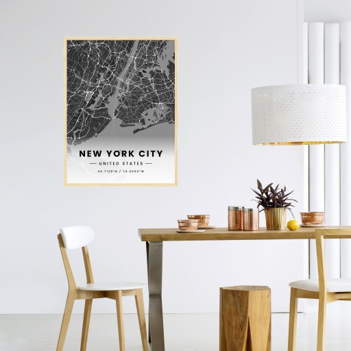 New York City in Dark Poster - Street Map 4