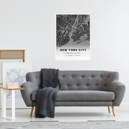 New York City in Dark Poster - Street Map 5