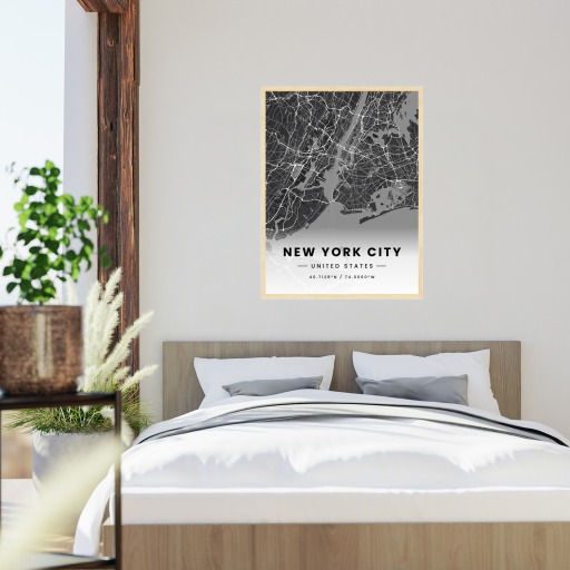 New York City in Dark Poster - Street Map 6