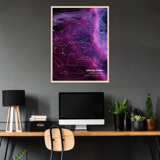 Newborn Baby Poster in Nebula - Star Map 2