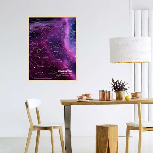 Newborn Baby Poster in Nebula - Star Map 3