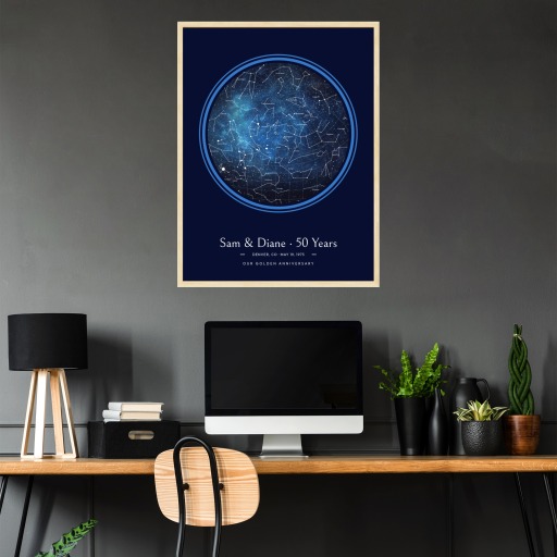 Golden Anniversary Poster in Starry - Celestial Map 3