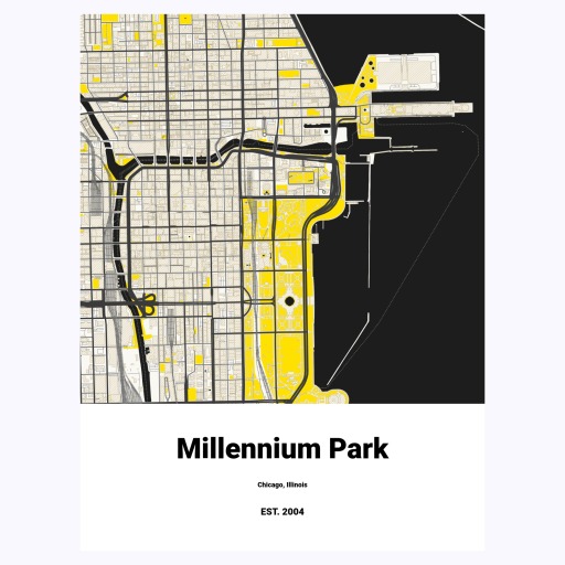 Millenium Park Poster - Street Map 1