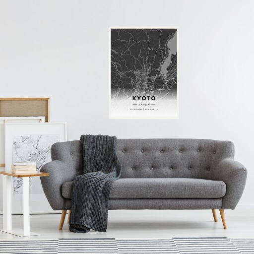 Kyoto in Dark Poster - Street Map 5