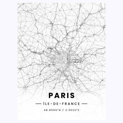 Paris in Light Poster - Street Map 1