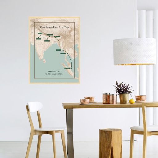 Our South-East Asia Trip Poster - Route Map 3
