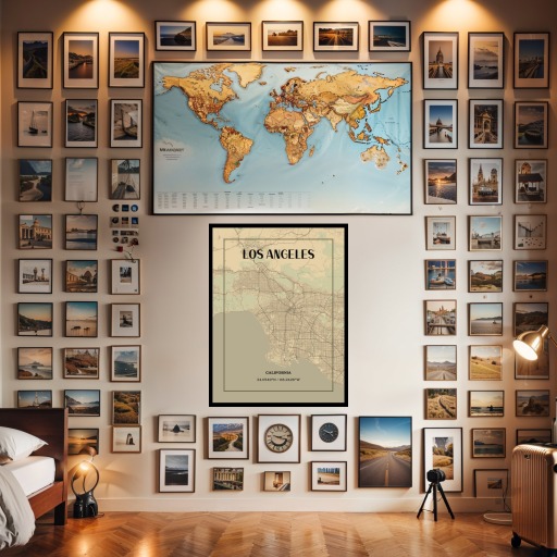 Los Angeles in Vintage Poster - Street Map 2