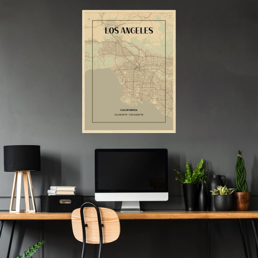 Los Angeles in Vintage Poster - Street Map 3