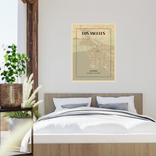 Los Angeles in Vintage Poster - Street Map 6