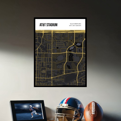 Dallas Cowboys Stadium Poster - Street Map 3