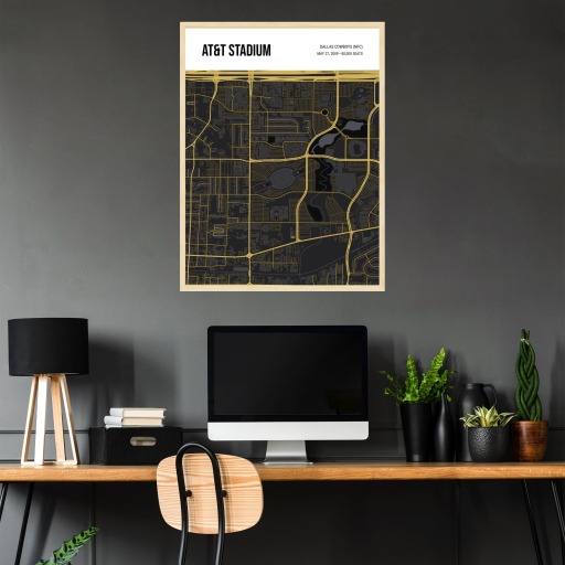 Dallas Cowboys Stadium Poster - Street Map 4