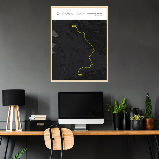 2023 Tour de France Stage 7 Poster - Route Map 3