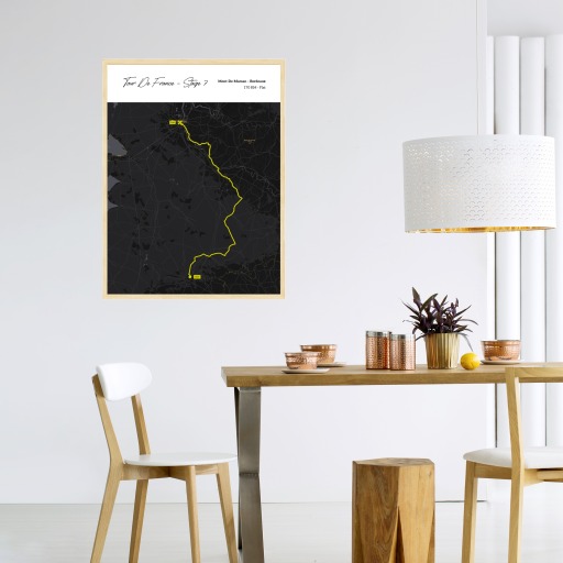 2023 Tour de France Stage 7 Poster - Route Map 4