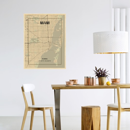 Miami in Vintage Poster - Street Map 4