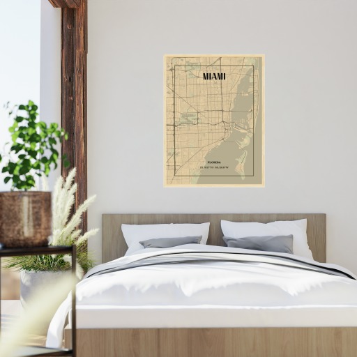 Miami in Vintage Poster - Street Map 6