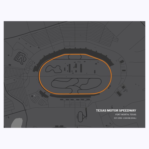 Texas Motor Speedway Poster - Track Map 1