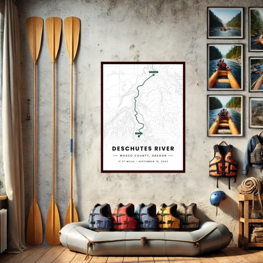Our Rafting Trip to the Deschutes River Poster - Route Map 2