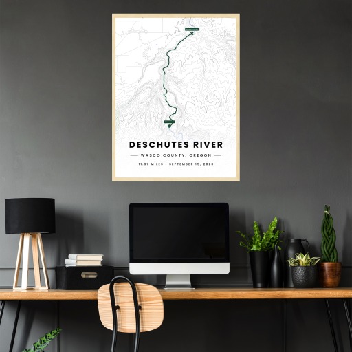 Our Rafting Trip to the Deschutes River Poster - Route Map 3