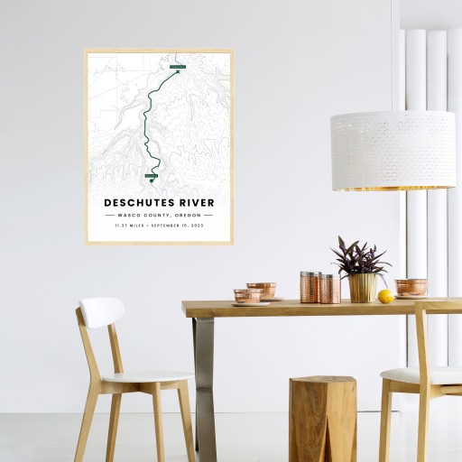 Our Rafting Trip to the Deschutes River Poster - Route Map 4