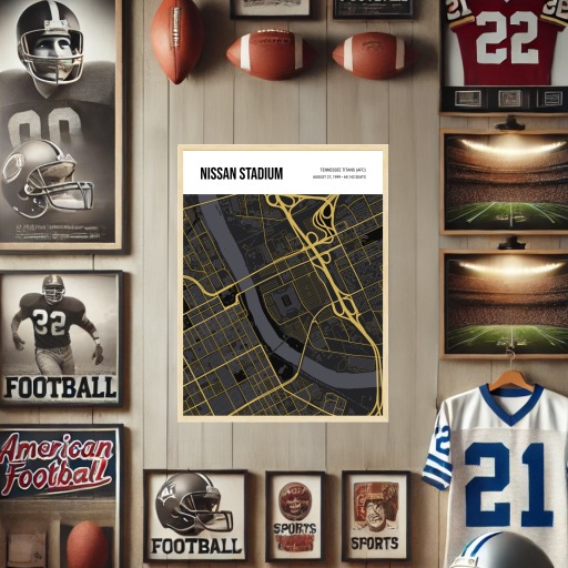 Tennessee Titans Stadium Poster - Street Map 2