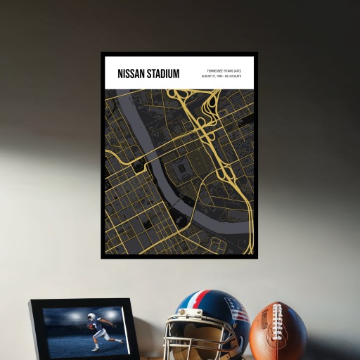 Tennessee Titans Stadium Poster - Street Map 3