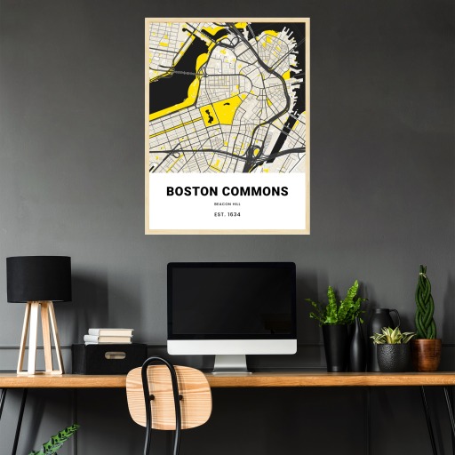 Boston Commons Poster - Street Map 3