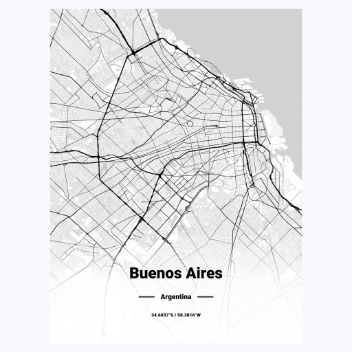 Buenos Aires in Light Poster - Street Map 1